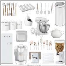 If your kitchen has sleek white ceramic subway tile, use white ceramic bowls on the counters and fill them with fruit. Kitchen Accessories Shopping Guide All White Everything By Albie Knows Interior Design Decor Styling Home Organization