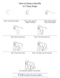 Kids and beginners alike can now draw a great looking gorilla. How To Draw A Gorilla Gorillas Art Gorilla Drawings