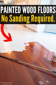 How To Paint Wood Floors Without Sanding The Heathered Nest In 2020 Painted Wood Floors Diy Wood Floors Painted Hardwood Floors