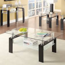 Coaster Furniture Glass Top Coffee Table With Shelf Chrome From Hayneedle Com Coffee Table Coffee Table With Shelf Tempered Glass Table Top