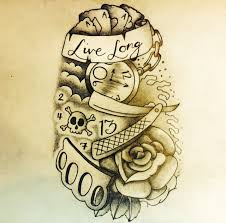 Refresh the old black ink with a beautiful mix of color, blurring the lines with fresh hues. Live Long New School Tattoo Design By Robbutler33 On Deviantart