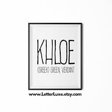Khloe Name Meaning Art Printable Baby Shower Gift Nursery Printable Art Digital Print Nursery Decor Names With Meaning Baby Names Printable Nursery Art