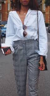 Black And White Checkered Pants Outfit Cute Outfit Idea White Shirt Bag Plaid Pants Omgoutfitideas Streetfashion Womensfashion Plaid Pants Outfit Casual Weekend Outfit Pants Outfit Casual