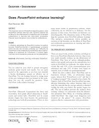 Pdf Does Powerpoint Enhance Learning
