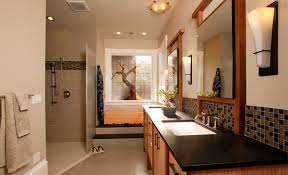 We coordinated the granite, the cabinet paint color, the mirror and fixtures with this wallpaper. Get Nature S Feel In 15 Asian Themed Bathrooms Home Design Lover
