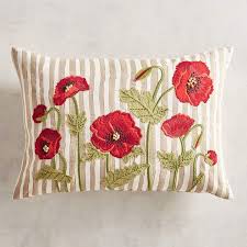 Pier 1 Imports Embroidered Americana Poppies Lumbar Pillow Pillows Pier1 Promotion Throw Pillows Pillow Pattern Pillows