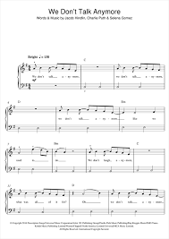 We don't talk anymore (feat. Charlie Puth We Don T Talk Anymore Feat Selena Gomez Sheet Music Pdf Notes Chords Pop Score Beginner Piano Download Printable Sku 124458
