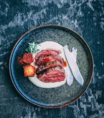 Add wine, cognac and soy sauce to skillet; Smoked Beef Tenderloin Green Apple And Celery Root Puree Potato Fondat Asparagus And Red Wine Sauce Picture Of Eldey Restaurant Lake Myvatn Tripadvisor