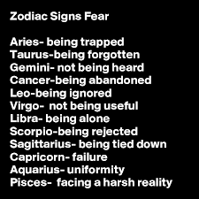 Studies on potentially influencing variables, like time since diagnosis, cancer type, and sex, have yielded heterogeneous results. Zodiac Signs Fear Aries Being Trapped Taurus Being Forgotten Gemini Not Being Heard Cancer Being Abandoned