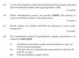 In exercise of the powers conferred by sections 21, 24, 25 and 51 of the environmental quality act 1974 act 127, the minister, after consultation with the environmental quality council, makes the following regulations: A List The Main Objectives Of The National Drinking Chegg Com