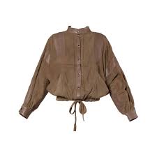 Valentino Vintage Brown Buttery Leather Bomber Jacket Model Pakaian Pakaian Model