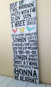 Don T Worry Bout A Thing Bob Marley Lyrics Three Little Birds Bob Marley Wood Sign Lyrics Art Retro Kids Nursery Decor Lettering Practice Little Birds