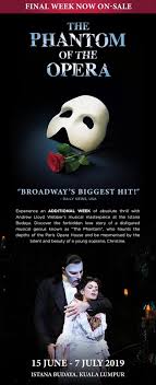 Get ticket alerts for this artist. The Phantom Of The Opera 2019 Istana Budaya 15 6 7 7 19 Rentak Sejuta Southeast Asia S 1 Music News Site