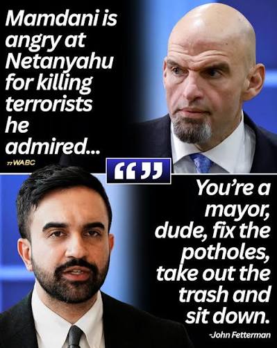 Sen. John Fetterman torched Mayor Zohran Mamdani as a “clown,” telling him to fix New York's potholes and trash instead of pretending he can order Benjamin Netanyahu's arrest. Photo via Reuters