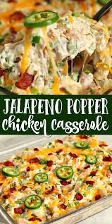 This Jalapeno Popper Casserole Recipe Is A Family Favorite This Easy Jalapeno Popper Chicken Pasta B Chicken Recipes Casserole Recipes Jalapeno Popper Chicken