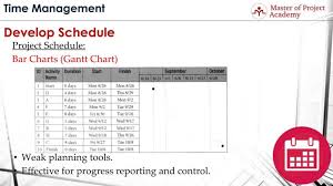 the 3 most common formats for creating the project schedule