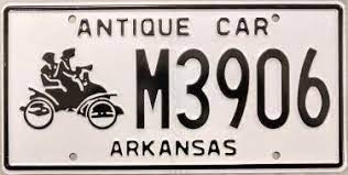 Arkansas Antique Car License Plate M3906