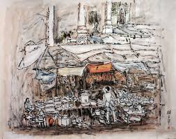 Lim tze peng (林子平) (b. R1 Through The Alley I By Lim Tze Peng Art Movement Painting Modern Metropolis