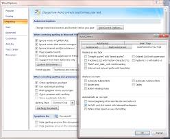 Autoformat Options Excel Shortcuts Microsoft Word 2007 Microsoft Word