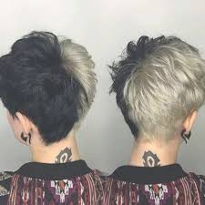 Black And Blue Split Dye Short Hair Pin On Hair Styles Men
