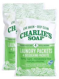 Charlies Soap Unscented Laundry Packets Travel Size 2 Pack 8 Total Loads