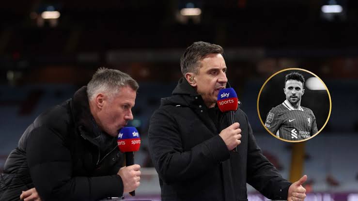 Gary Neville and Jamie Carragher react after Liverpool player Diogo Jota  dies in car crash