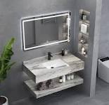 Modern Hotel Project Bathroom Vanity Luxury Rock Slab Basin ...