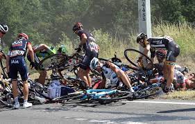 The 108th tour de france cycling race got off to a chaotic start on saturday when a spectator's sign hit a racer, triggering an enormous pileup. Team Mechanic S Gopro Camera Captures Aftermath Of Tour De France Crash Video Cycling Weekly