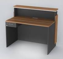 Office Table Metal Counter Table For Shop Buy Reception Counter Table In  Brown Color With Teak Wooden Finish