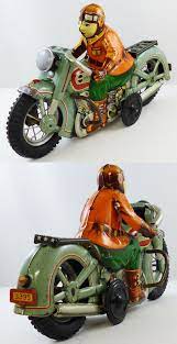 Harley Davidson Motorcycle Friction Toy Litho Tin Made By I Y Metal Toys 15in Metal Toys Tin Toys Classic Toys