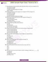 They are provided for information only. Get Cbse Class 7 Science Sample Paper Set 3