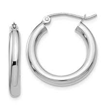 Get the best deals on white gold fine earrings. Lightweight 14k White Gold Hoop Earrings 3mm All Sizes