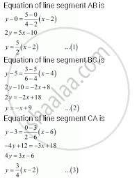 Where a x and a y are the x and y coordinates of the point a etc. Using The Method Of Integration Find The Area Of The Triangle Abc Coordinates Of Whose Vertices Are A 2 0 B 4 5 And C 6 3 Mathematics Shaalaa Com