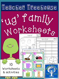 Ug Word Family Worksheets Family Worksheet Word Families Words