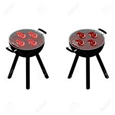 barbecue grill set isolated on white