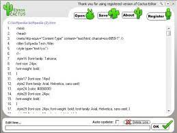 In formal (especially scientific) writing, cacti might be a better choice, since that form is more common in written english. Cactus Editor Free Html Editor