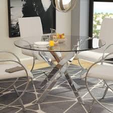 Hokku Designs Evangeline Extendable Dining Table Wayfair In 2020 Dining Table Glass Dining Room Sets Extendable Dining Table