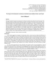 The aesthetic realism teaching method is at every point both character education and the study of the subject strictly as given in the core standards. Pdf The Impact Of Arts Education To Enhance Of Aesthetic Sense Ability For Basic Level Pupils