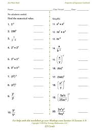 The exponents worksheets in this section provide practice that reinforces the properties of exponents, including the. Properties Of Exponents Worksheets Exponent Worksheets Exponents Algebra Worksheets