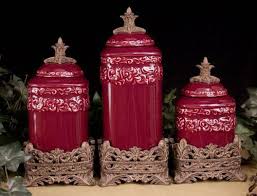 Are you interested in red ceramic kitchen canisters? Drake Design Kitchen Canisters