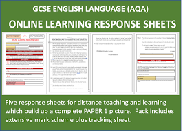 Reading answer all questions in this. Gcse English Language Grade 9 1 Course Https Www Tes Com Teaching Resource Online Distance Home Learning Response Sheets For Gcse English Paper 1 12290115 These Response Sheets Have Been Designed To Be Sent Out To Learners Via Email Or Placed On A