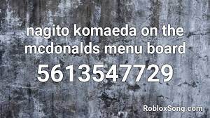 31 mejores imágenes de bloxbrug roblox hausesmansion. Nagito Komaeda On The Mcdonalds Menu Board Roblox Id Roblox Music Codes
