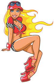 Pinup Race Day Girl Sticker Decal Cartoon Character Sexy - Etsy