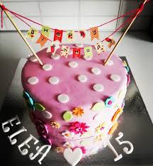 Pink Flower Fondant Cake Happy Birthday Fondant Geburtstag