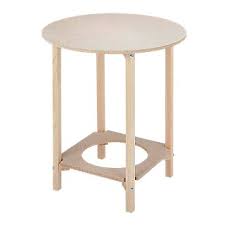 Mesa Redonda De Madera Gazte De 90x90 Cm Beige Leroy Merlin
