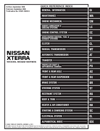 2002 Nissan Xterra Service Repair Manual