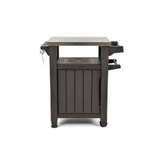 Perfect for use as a bar cart and mobile garden table. Unity 40 Gal Bbq Entertainment Patio Storage Grilling Cart Espresso Brown Patio Storage Storage Station Deck Storage
