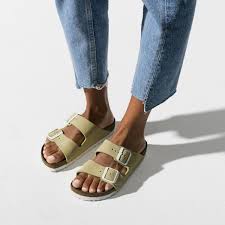 Birkenstock Size Chart Cm Eu Arizona Suede Leather Vanilla Shop Online At Birkenstock Strap Sandals Women Suede Leather Two Strap Sandals