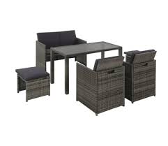 Maybe you would like to learn more about one of these? Vidaxl 6 Piece Outdoor Dining Set With Cushions Poly Rattan Gray Vidaxl Com