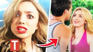 Emma's navy blue floral sleeveless collared top on jessie. The Real Reason Peyton List Left Disney Channel Show Bunk D Youtube